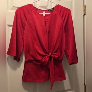 Express Women's Red Tie-Front Top